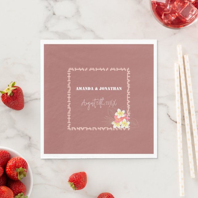 Minimalistische moderne Blumenpraxis Napkins Hochz Serviette (Beispiel)
