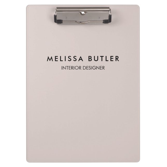 Minimalistische, moderne blush Beige-Zwischenablag Klemmbrett (Vorderseite)