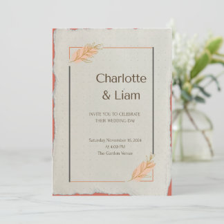 Minimalistische moderne botanische Hochzeitseinlad Einladung