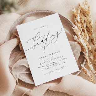 Minimalistische Moderne Chic Script Elegante Hochz Einladung