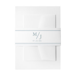 Minimalistische moderne Doppelmonogramm-Hochzeit Einladungsbanderole