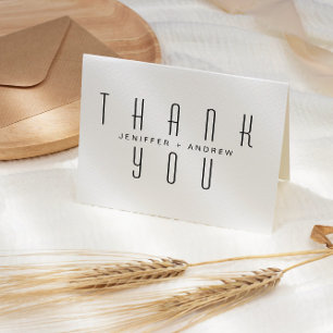 Minimalistische moderne Drehbuch danke Foto Karte