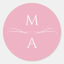 Minimalistische moderne, einfache Dusty-Rose Rosa- Runder Aufkleber
