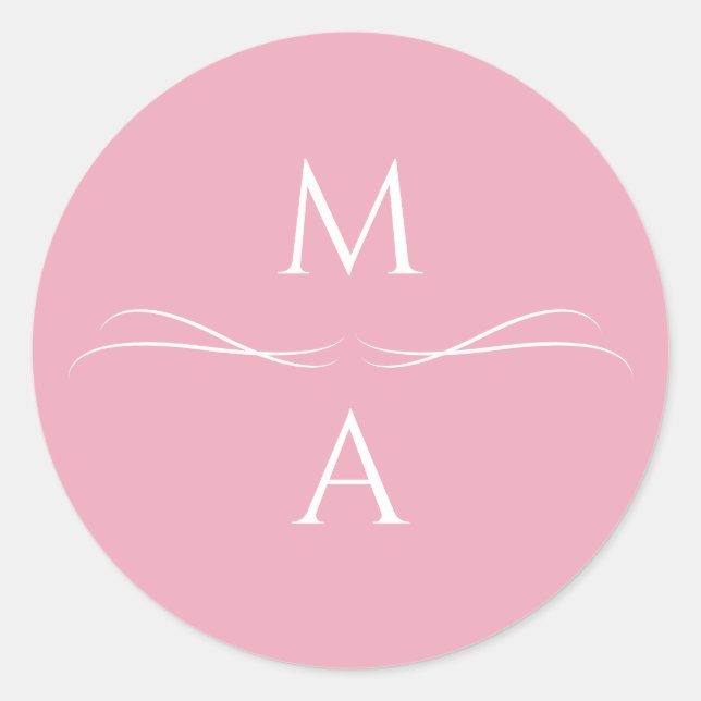 Minimalistische moderne, einfache Dusty-Rose Rosa- Runder Aufkleber (Vorderseite)