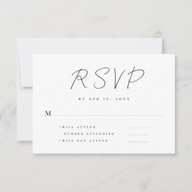 Minimalistische, moderne, einfache Erinnerungen RSVP Karte (Vorderseite)