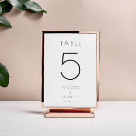 Minimalistische, moderne, einfache Hochzeit Tischnummer