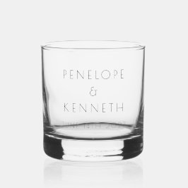 Minimalistische, moderne, einfache Hochzeit Whiskyglas
