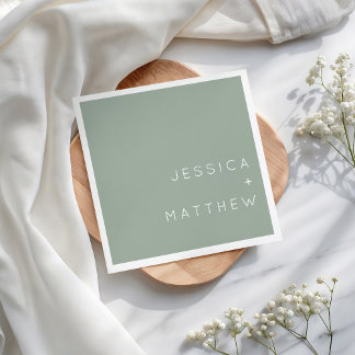 Minimalistische moderne einfache Hochzeitsserviett Serviette