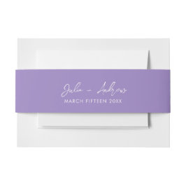 Minimalistische, moderne, einfache Lavender Hochze Einladungsbanderole