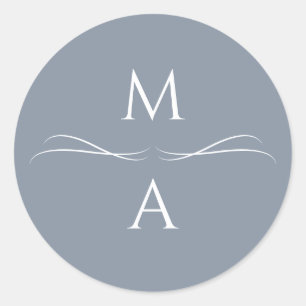 Minimalistische, moderne, einfache, robuste blaue runder aufkleber
