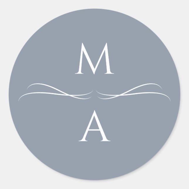 Minimalistische, moderne, einfache, robuste blaue  runder aufkleber (Vorderseite)