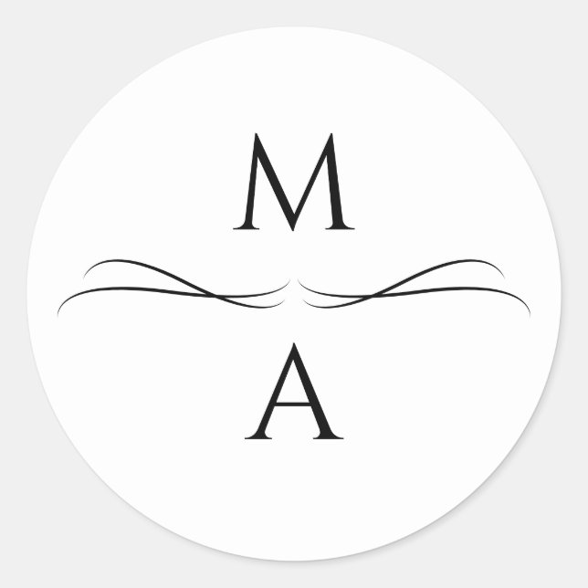 Minimalistische, moderne, einfache Schwarz-Weiß-In Runder Aufkleber (Vorderseite)