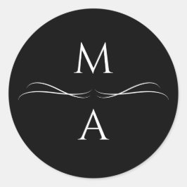 Minimalistische, moderne, einfache Schwarz-Weiß-In Runder Aufkleber