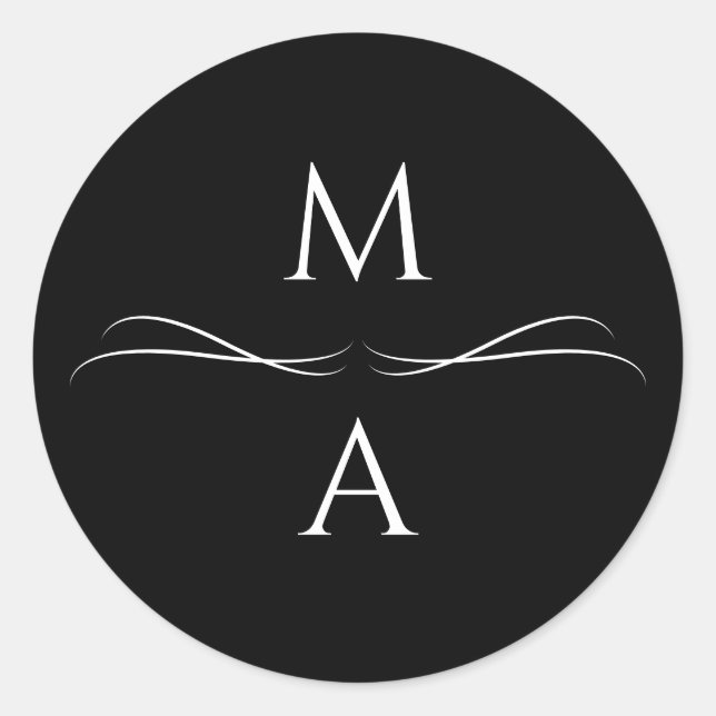 Minimalistische, moderne, einfache Schwarz-Weiß-In Runder Aufkleber (Vorderseite)
