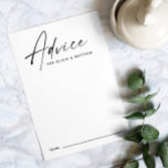 Minimalistische, moderne, einfache Skripthochzeit Hinweiskarte<br><div class="desc">Schwarz-Weiß minimalistisch saubere einfache Skript Hochzeitsratgeber-Karte.</div>