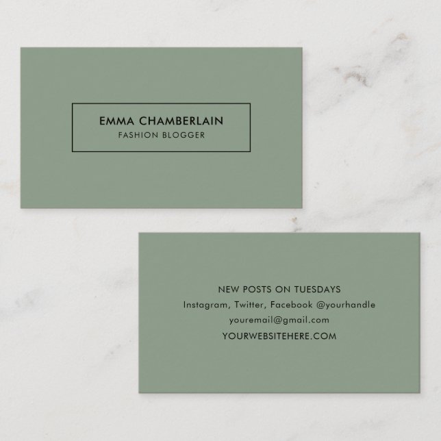 Minimalistische, moderne, einfache Visitenkarte (Vorne/Hinten)