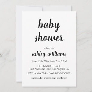 Minimalistische moderne Elegant Baby Dusche Einlad Einladung