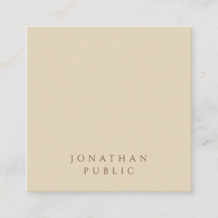 Minimalistische moderne elegante beige einfache quadratische visitenkarte