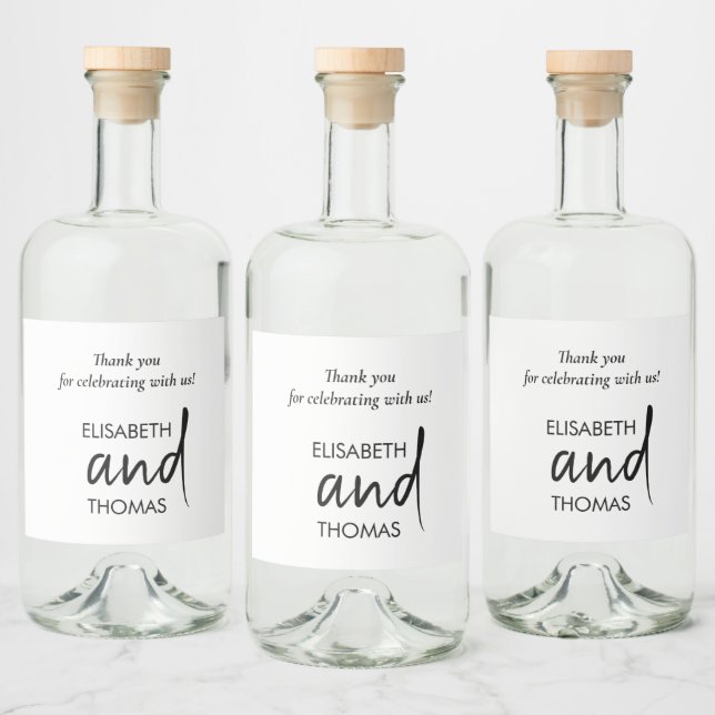 Minimalistische, moderne, elegante Flaschenetikett Alkoholflaschenetikett (Flaschen)