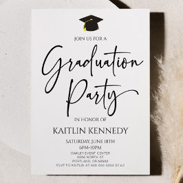 Minimalistische Moderne Elegante Graduierungsparty Einladung