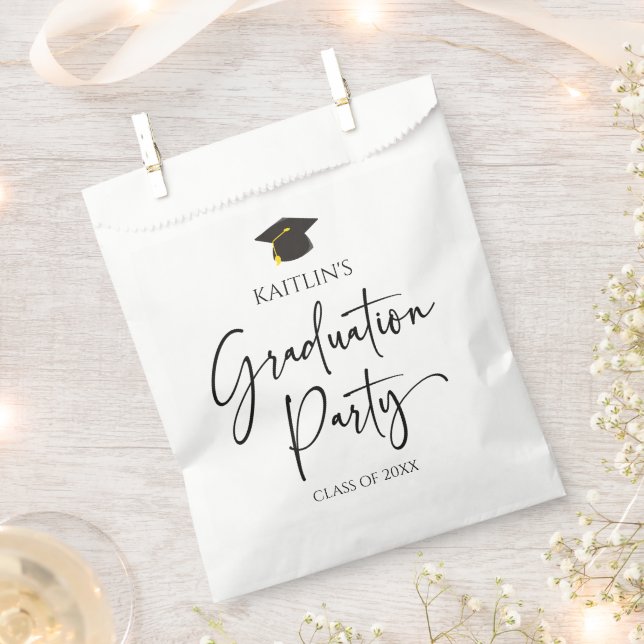 Minimalistische Moderne Elegante Graduierungsparty Geschenktütchen (Ausgeschnitten)