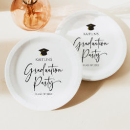 Minimalistische Moderne Elegante Graduierungsparty Pappteller