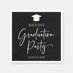 Minimalistische Moderne Elegante Graduierungsparty Serviette