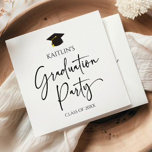 Minimalistische Moderne Elegante Graduierungsparty Serviette