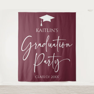 Minimalistische Moderne Elegante Graduierungsparty Wandteppich