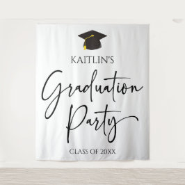Minimalistische Moderne Elegante Graduierungsparty Wandteppich