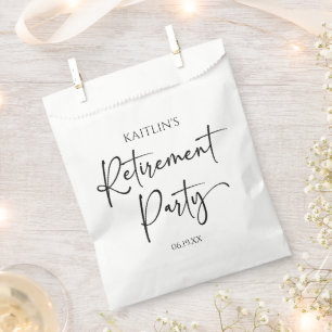 Minimalistische moderne elegante Ruhestandsfeier Geschenktütchen