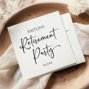 Minimalistische moderne elegante Ruhestandsfeier Serviette