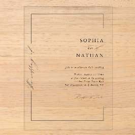 Minimalistische moderne, elegante Script Luxury We Acryleinladungen