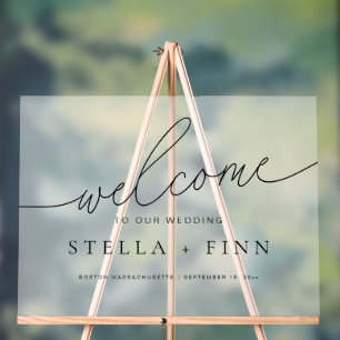 Minimalistische moderne elegante Skript Willkommen Acrylschild