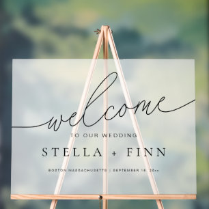 Minimalistische moderne elegante Skript Willkommen Acrylschild