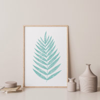 Minimalistische moderne Fern Leaf Line Kunst im Aq
