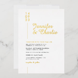 Minimalistische moderne formale Hochzeit Folieneinladung