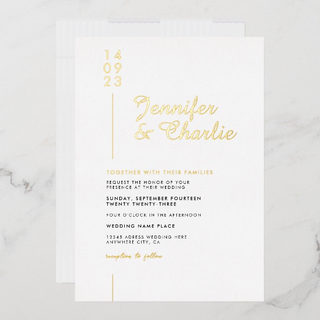 Minimalistische moderne formale Hochzeit Folieneinladung (Briefumschlag)