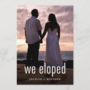 Minimalistische moderne Foto-Elopement-Party-Einla Einladung