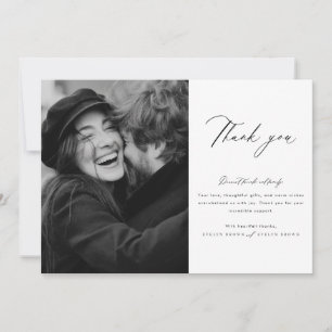 Minimalistische moderne Foto-Hochzeit Dankeskarte
