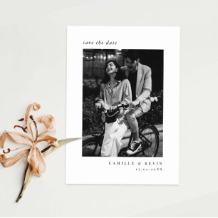 Minimalistische moderne Foto-Hochzeitseinladung Einladung