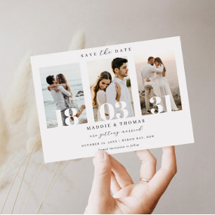 Minimalistische moderne Foto-Save-the-Date-Einladu Einladung