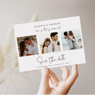 Minimalistische moderne Foto-Save-the-Date-Einladu Einladung