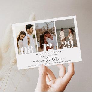 Minimalistische moderne Foto-Save-the-Date-Einladu Einladung