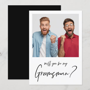 Minimalistische moderne Foto Trauzeugen Antrag Einladung