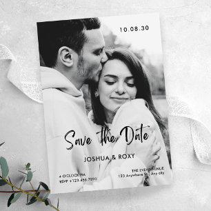 Minimalistische moderne Fotohochzeit  Save The Date
