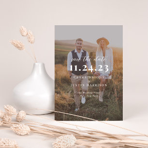 Minimalistische moderne Fotoüberlagerung Save The Date