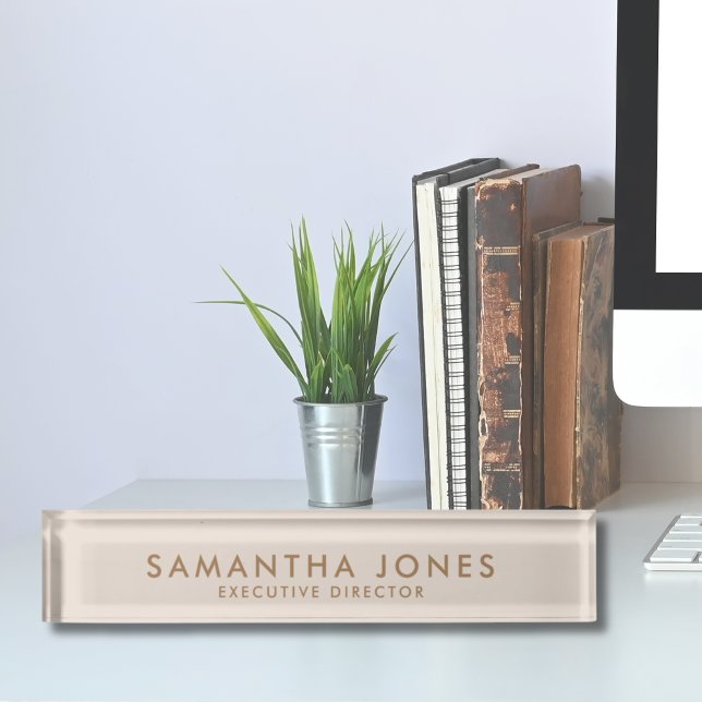 Minimalistische, moderne Führungskraft Schreibtisc Namensplakette (Minimalist Modern Executive Desk Name Plate
)