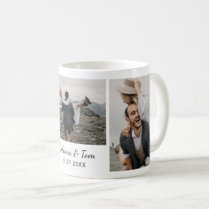 Minimalistische moderne glückliche Paarfotocollage Kaffeetasse