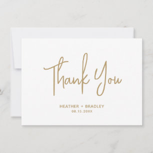 Minimalistische moderne Goldhochzeit Dankeskarte